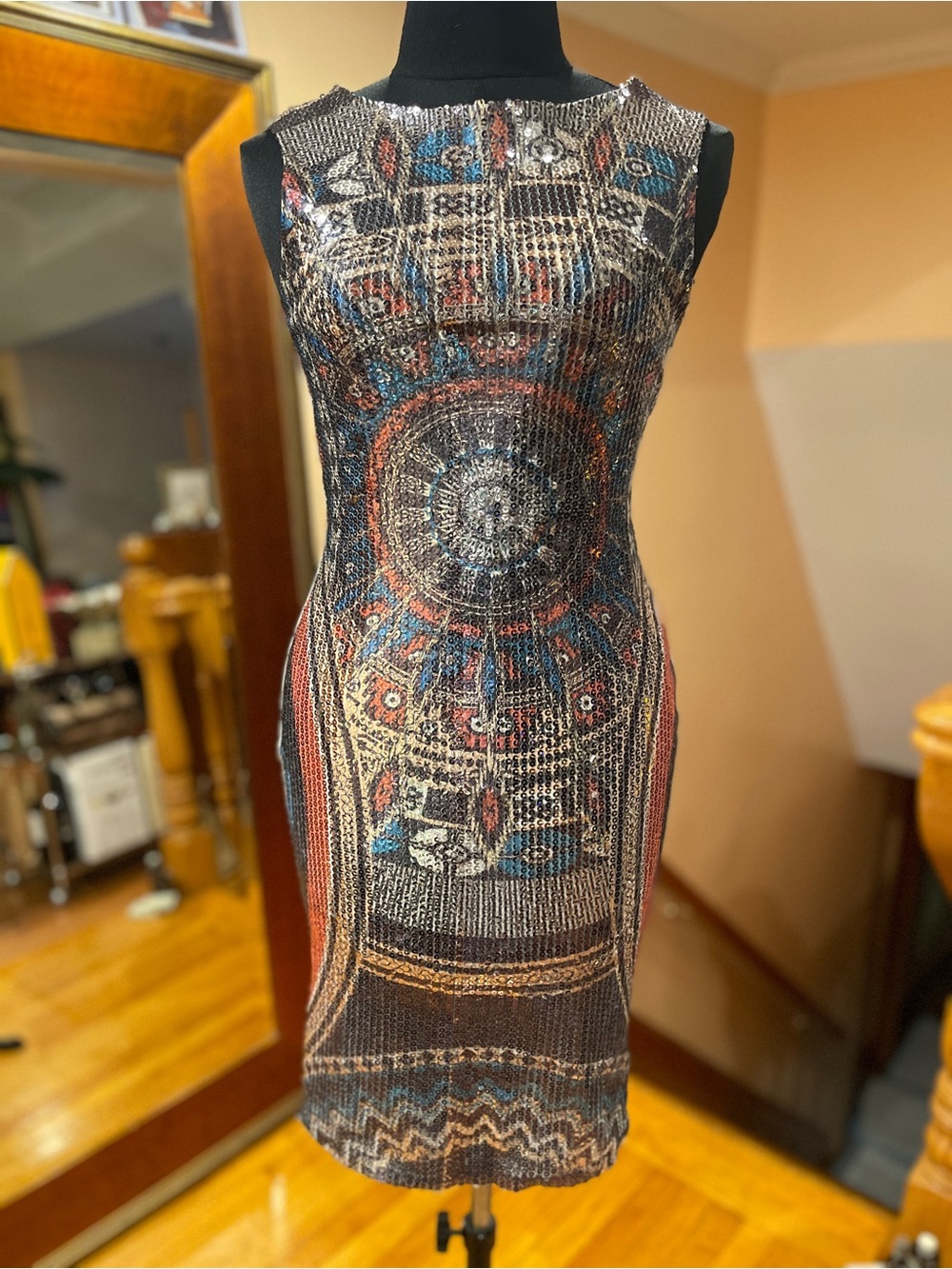 Nasty Gal Multicolor Aztec-Print Sleeveless Midi Dress